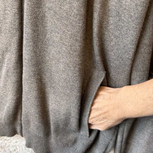 Michael Kors Sweater Men's XL Gray Knit Full Zip Mock Neck Cotton Wool Blend - Picture 5 of 10